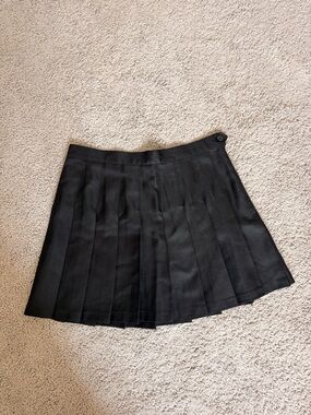 American Apparel Black Pleated Skater Skirt